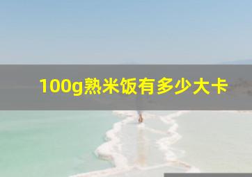 100g熟米饭有多少大卡