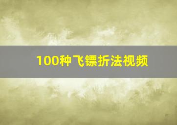 100种飞镖折法视频