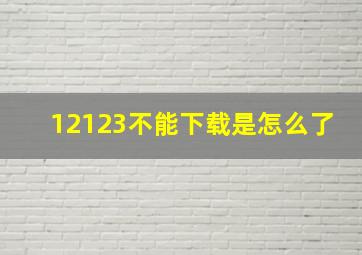 12123不能下载是怎么了