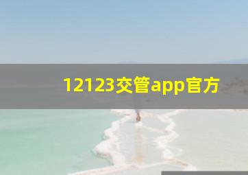 12123交管app官方