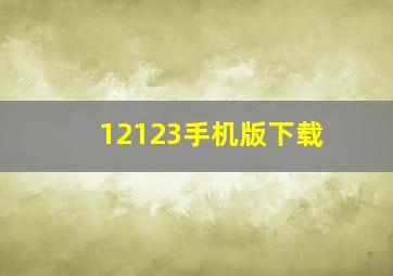 12123手机版下载