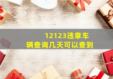 12123违章车辆查询几天可以查到