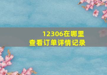 12306在哪里查看订单详情记录