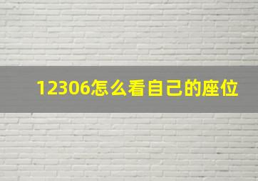 12306怎么看自己的座位