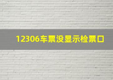 12306车票没显示检票口