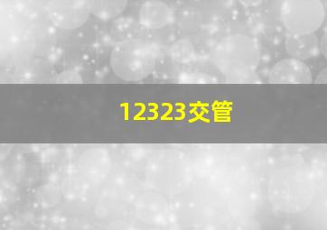 12323交管