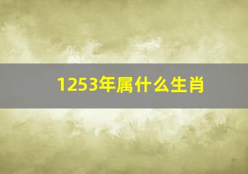 1253年属什么生肖