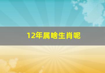 12年属啥生肖呢