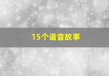 15个谐音故事