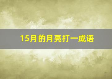 15月的月亮打一成语