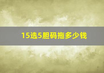 15选5胆码拖多少钱