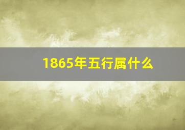 1865年五行属什么