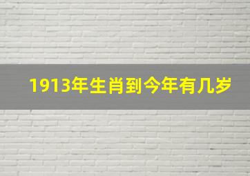 1913年生肖到今年有几岁