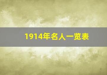 1914年名人一览表