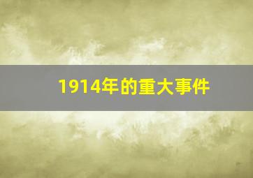 1914年的重大事件