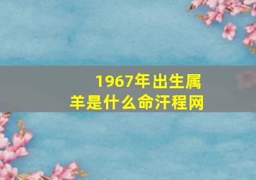 1967年出生属羊是什么命汗程网