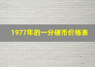 1977年的一分硬币价格表