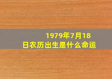 1979年7月18日农历出生是什么命运