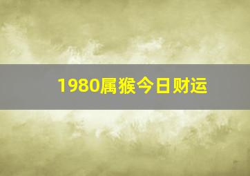 1980属猴今日财运