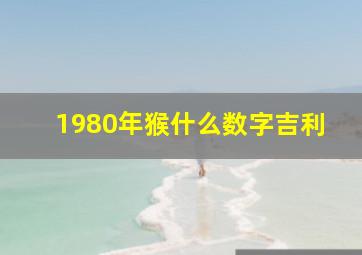 1980年猴什么数字吉利