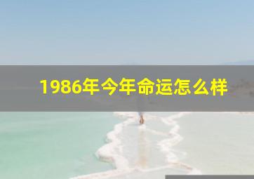 1986年今年命运怎么样