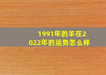 1991年的羊在2022年的运势怎么样