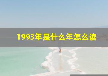 1993年是什么年怎么读