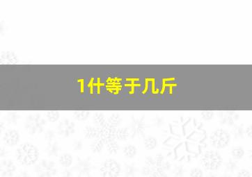 1什等于几斤