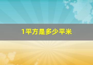 1平方是多少平米