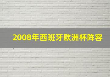 2008年西班牙欧洲杯阵容