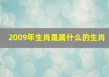 2009年生肖是属什么的生肖