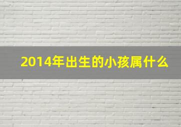 2014年出生的小孩属什么