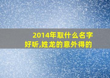 2014年取什么名字好听,姓龙的意外得的