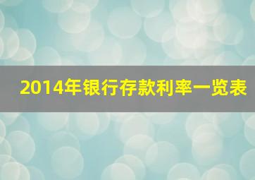 2014年银行存款利率一览表