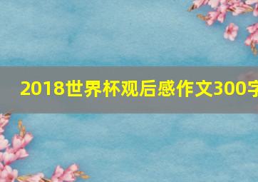 2018世界杯观后感作文300字