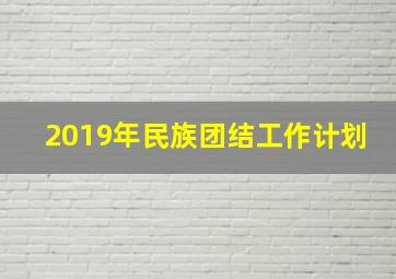 2019年民族团结工作计划