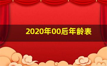 2020年00后年龄表