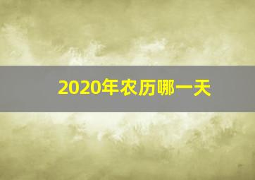 2020年农历哪一天