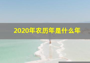 2020年农历年是什么年