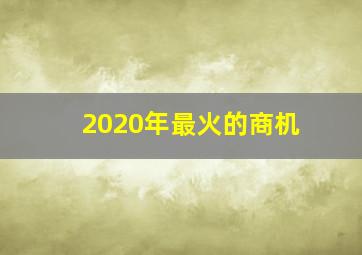 2020年最火的商机