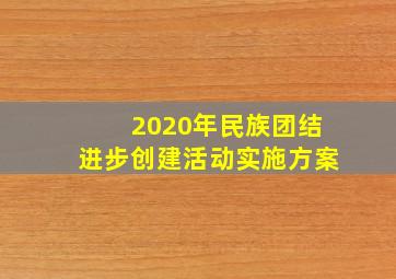 2020年民族团结进步创建活动实施方案