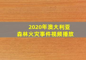 2020年澳大利亚森林火灾事件视频播放