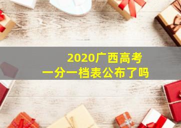 2020广西高考一分一档表公布了吗