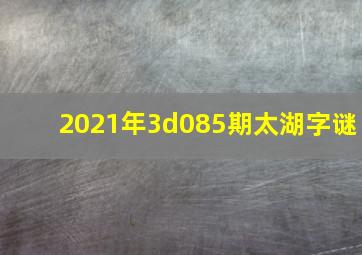 2021年3d085期太湖字谜