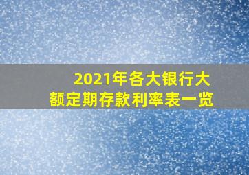 2021年各大银行大额定期存款利率表一览