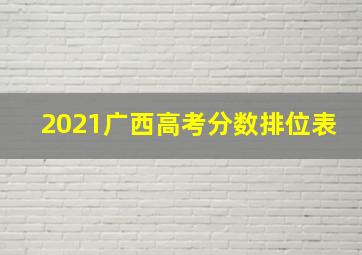 2021广西高考分数排位表