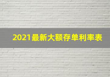 2021最新大额存单利率表