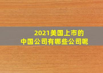 2021美国上市的中国公司有哪些公司呢