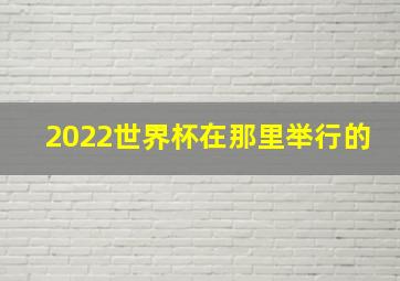 2022世界杯在那里举行的