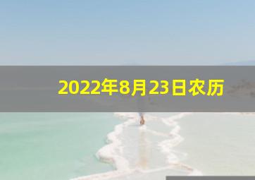 2022年8月23日农历